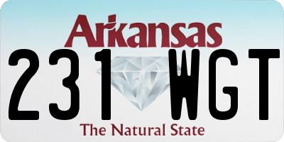 AR license plate 231WGT