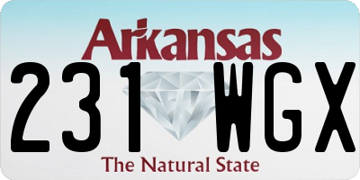 AR license plate 231WGX