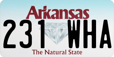 AR license plate 231WHA
