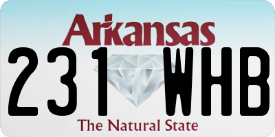 AR license plate 231WHB