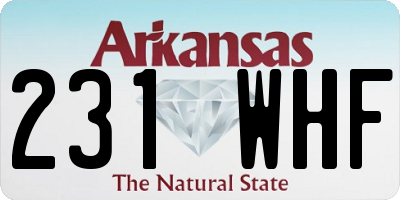 AR license plate 231WHF
