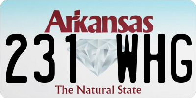 AR license plate 231WHG