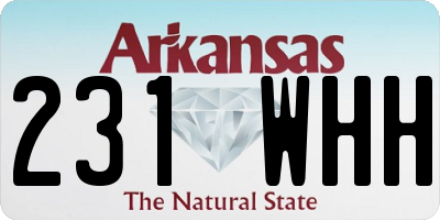 AR license plate 231WHH