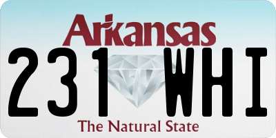 AR license plate 231WHI