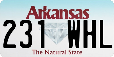 AR license plate 231WHL