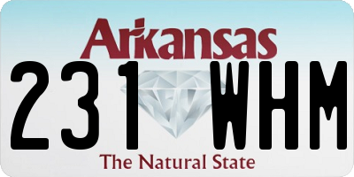 AR license plate 231WHM