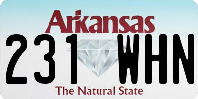 AR license plate 231WHN