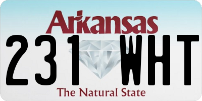 AR license plate 231WHT