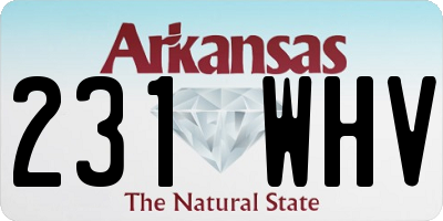 AR license plate 231WHV