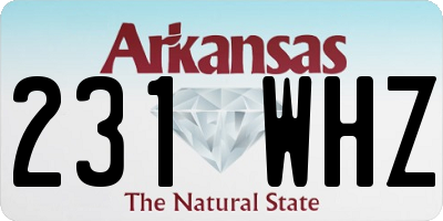 AR license plate 231WHZ