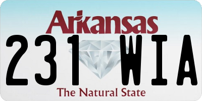 AR license plate 231WIA