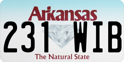 AR license plate 231WIB