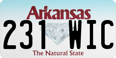 AR license plate 231WIC