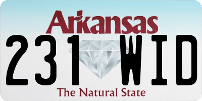 AR license plate 231WID