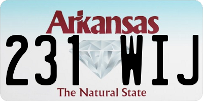AR license plate 231WIJ