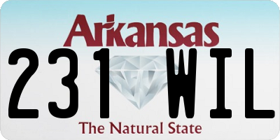 AR license plate 231WIL