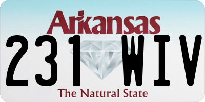 AR license plate 231WIV