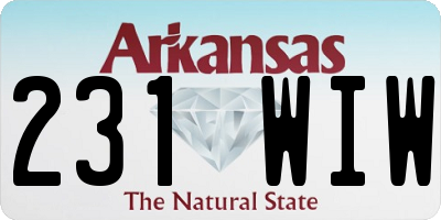AR license plate 231WIW
