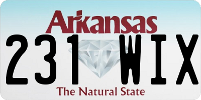 AR license plate 231WIX