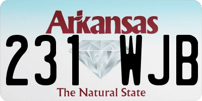 AR license plate 231WJB