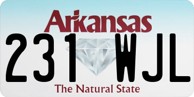 AR license plate 231WJL