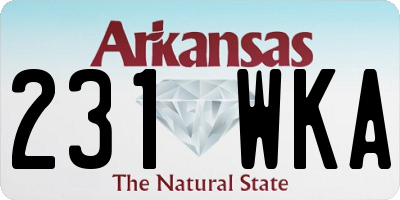 AR license plate 231WKA