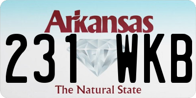 AR license plate 231WKB
