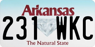 AR license plate 231WKC