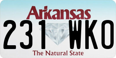 AR license plate 231WKO