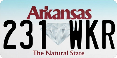 AR license plate 231WKR