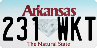 AR license plate 231WKT