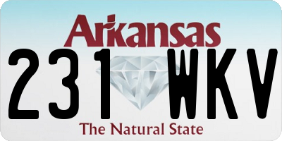 AR license plate 231WKV
