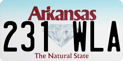 AR license plate 231WLA