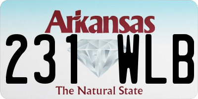 AR license plate 231WLB