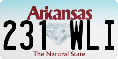 AR license plate 231WLI