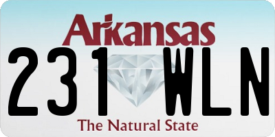 AR license plate 231WLN