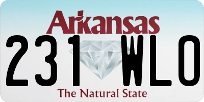 AR license plate 231WLO