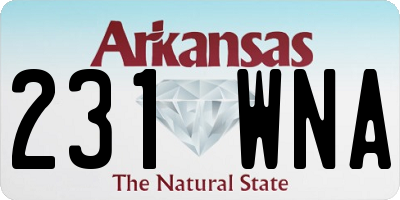 AR license plate 231WNA