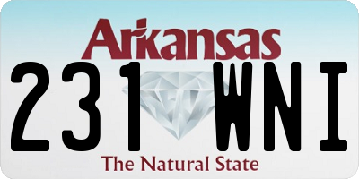 AR license plate 231WNI