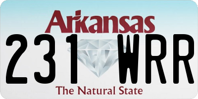 AR license plate 231WRR