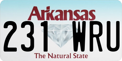 AR license plate 231WRU
