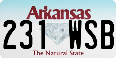 AR license plate 231WSB