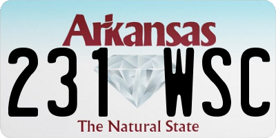 AR license plate 231WSC