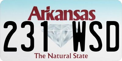 AR license plate 231WSD
