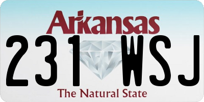 AR license plate 231WSJ