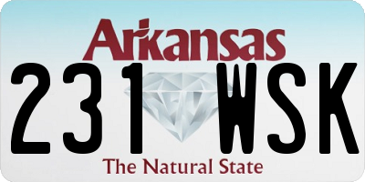 AR license plate 231WSK
