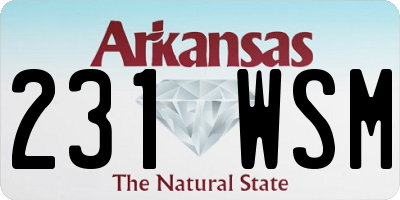 AR license plate 231WSM