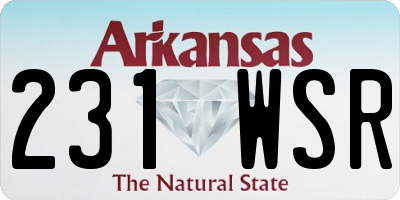 AR license plate 231WSR