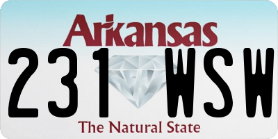 AR license plate 231WSW