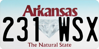 AR license plate 231WSX